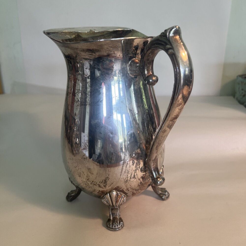 Vintage Silver Plated Pitcher 9” great for antique collectors